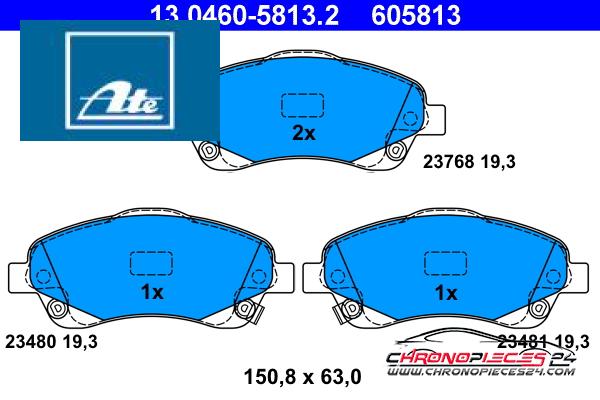 Achat de ATE 13.0460-5813.2 Kit de plaquettes de frein, frein à disque pas chères