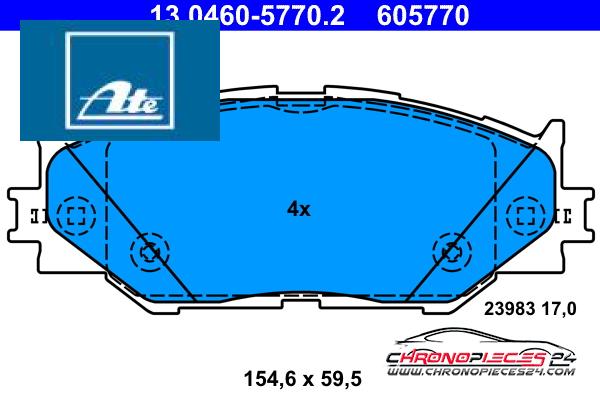 Achat de ATE 13.0460-5770.2 Kit de plaquettes de frein, frein à disque pas chères