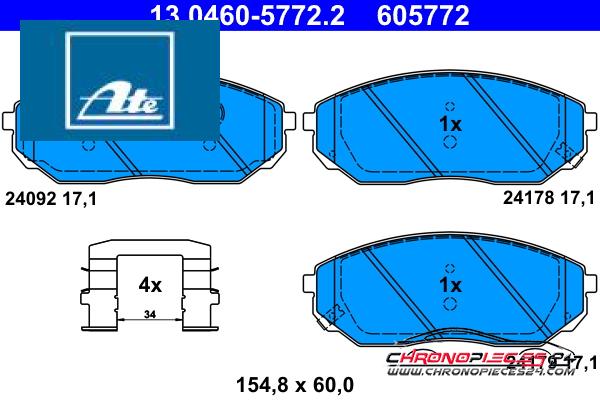 Achat de ATE 13.0460-5772.2 Kit de plaquettes de frein, frein à disque pas chères