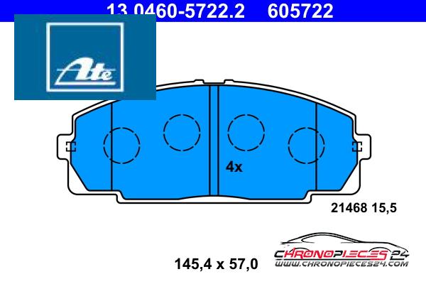 Achat de ATE 13.0460-5722.2 Kit de plaquettes de frein, frein à disque pas chères