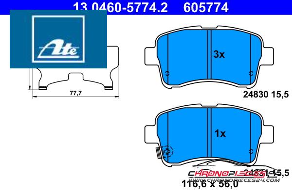 Achat de ATE 13.0460-5774.2 Kit de plaquettes de frein, frein à disque pas chères