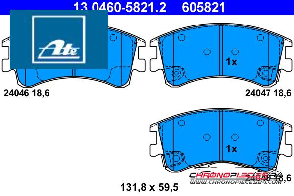 Achat de ATE 13.0460-5821.2 Kit de plaquettes de frein, frein à disque pas chères