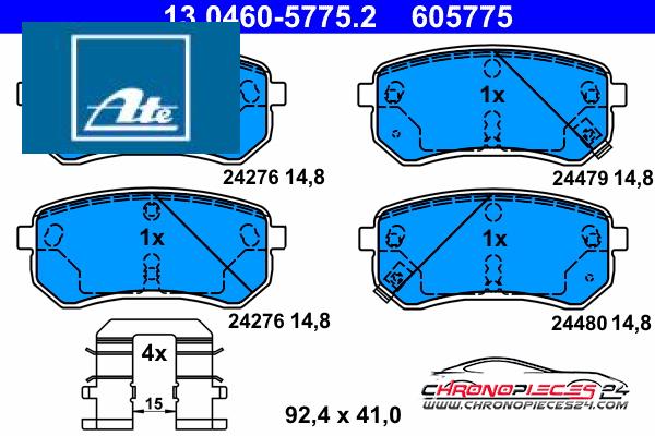 Achat de ATE 13.0460-5775.2 Kit de plaquettes de frein, frein à disque pas chères