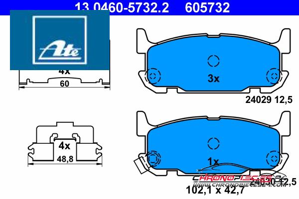 Achat de ATE 13.0460-5732.2 Kit de plaquettes de frein, frein à disque pas chères