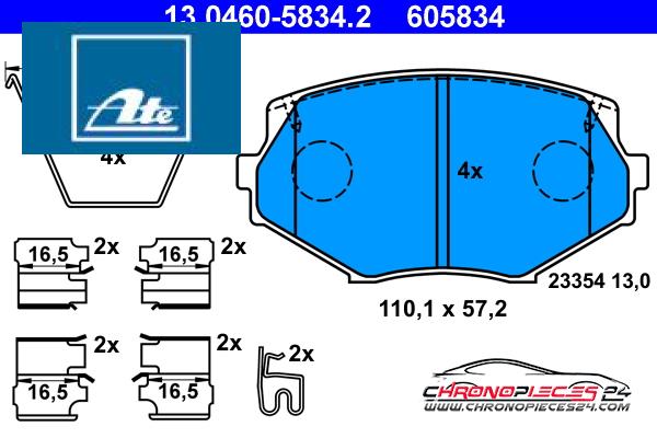 Achat de ATE 13.0460-5834.2 Kit de plaquettes de frein, frein à disque pas chères