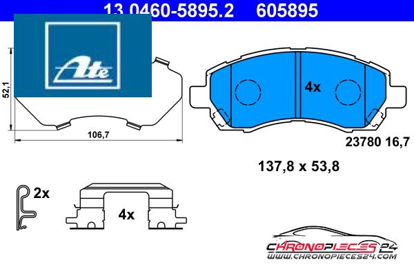 Achat de ATE 13.0460-5895.2 Kit de plaquettes de frein, frein à disque pas chères