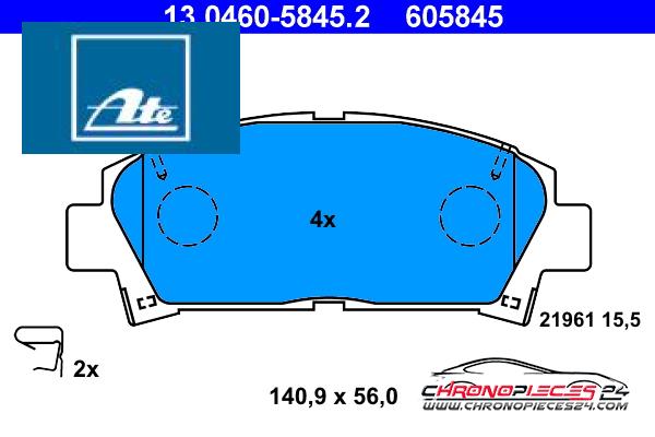 Achat de ATE 13.0460-5845.2 Kit de plaquettes de frein, frein à disque pas chères