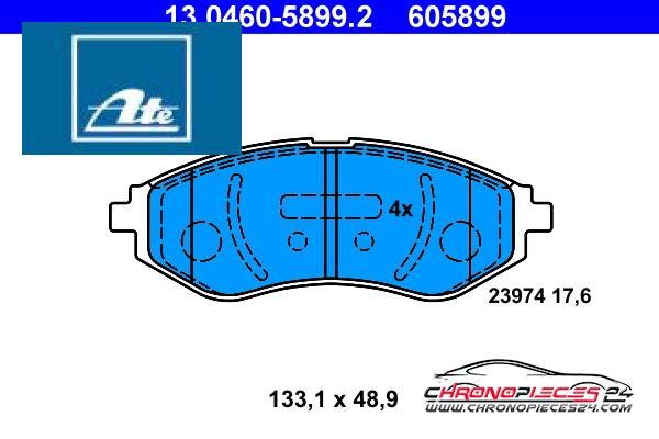 Achat de ATE 13.0460-5899.2 Kit de plaquettes de frein, frein à disque pas chères