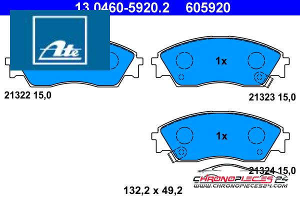 Achat de ATE 13.0460-5920.2 Kit de plaquettes de frein, frein à disque pas chères