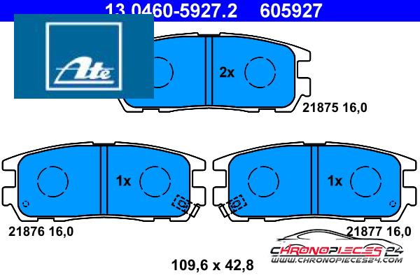 Achat de ATE 13.0460-5927.2 Kit de plaquettes de frein, frein à disque pas chères