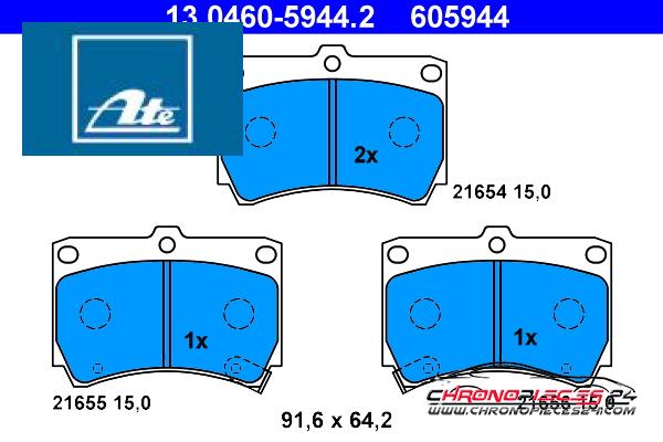 Achat de ATE 13.0460-5944.2 Kit de plaquettes de frein, frein à disque pas chères