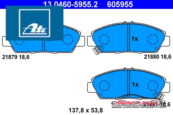 Achat de ATE 13.0460-5955.2 Kit de plaquettes de frein, frein à disque pas chères