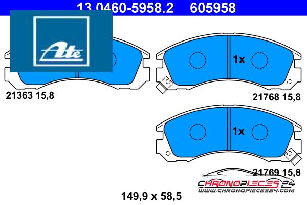 Achat de ATE 13.0460-5958.2 Kit de plaquettes de frein, frein à disque pas chères