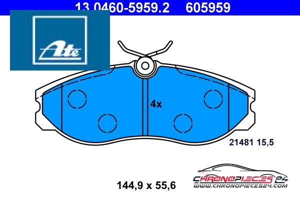 Achat de ATE 13.0460-5959.2 Kit de plaquettes de frein, frein à disque pas chères