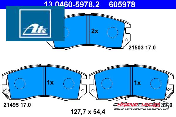 Achat de ATE 13.0460-5978.2 Kit de plaquettes de frein, frein à disque pas chères