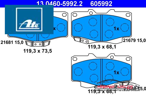 Achat de ATE 13.0460-5992.2 Kit de plaquettes de frein, frein à disque pas chères