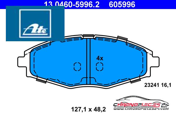 Achat de ATE 13.0460-5996.2 Kit de plaquettes de frein, frein à disque pas chères