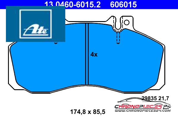 Achat de ATE 13.0460-6015.2 Kit de plaquettes de frein, frein à disque pas chères