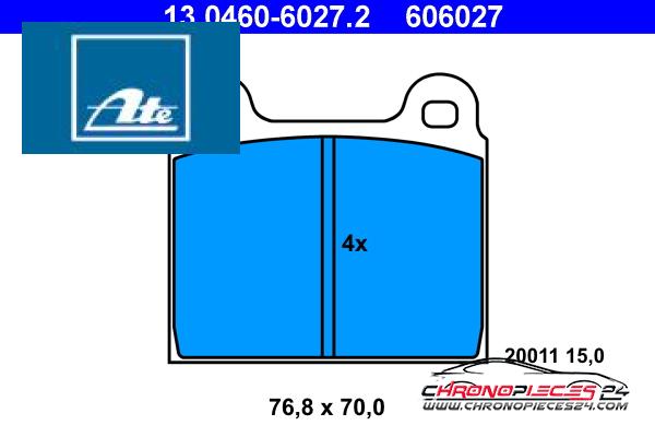 Achat de ATE 13.0460-6027.2 Kit de plaquettes de frein, frein à disque pas chères