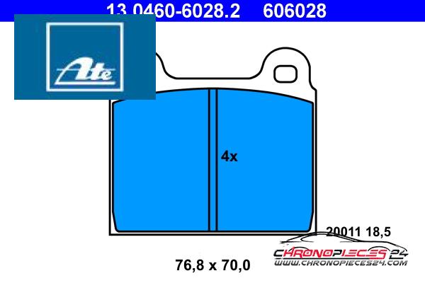 Achat de ATE 13.0460-6028.2 Kit de plaquettes de frein, frein à disque pas chères