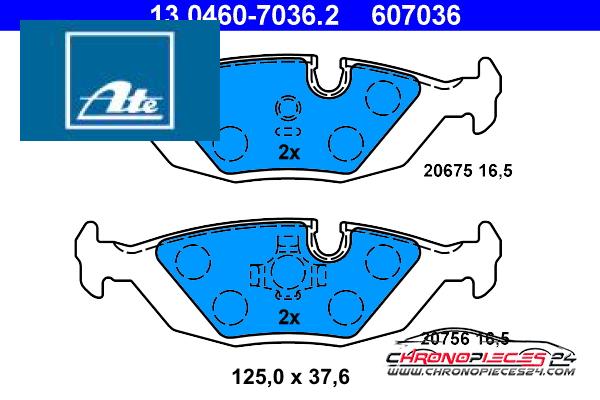 Achat de ATE 13.0460-7036.2 Kit de plaquettes de frein, frein à disque pas chères