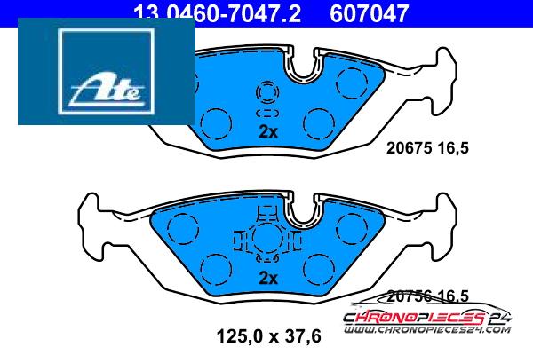 Achat de ATE 13.0460-7047.2 Kit de plaquettes de frein, frein à disque pas chères