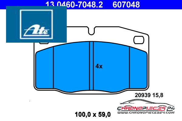 Achat de ATE 13.0460-7048.2 Kit de plaquettes de frein, frein à disque pas chères