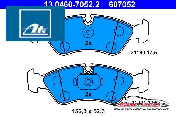 Achat de ATE 13.0460-7052.2 Kit de plaquettes de frein, frein à disque pas chères