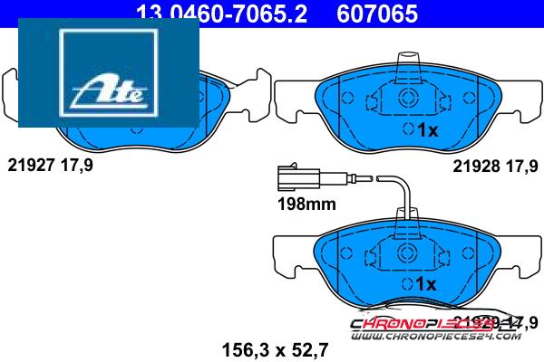 Achat de ATE 13.0460-7065.2 Kit de plaquettes de frein, frein à disque pas chères