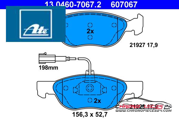 Achat de ATE 13.0460-7067.2 Kit de plaquettes de frein, frein à disque pas chères