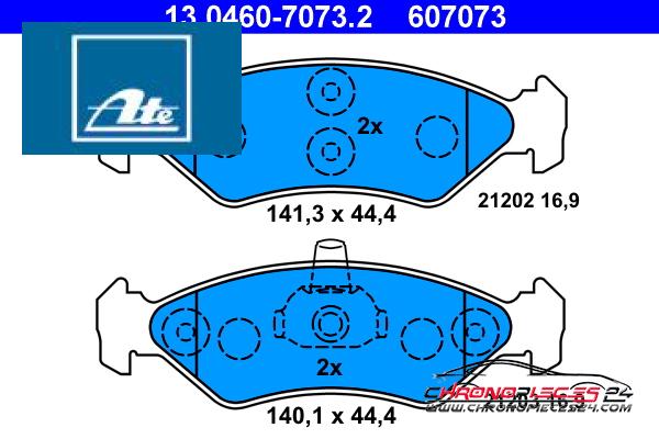 Achat de ATE 13.0460-7073.2 Kit de plaquettes de frein, frein à disque pas chères