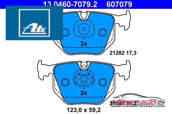 Achat de ATE 13.0460-7079.2 Kit de plaquettes de frein, frein à disque pas chères