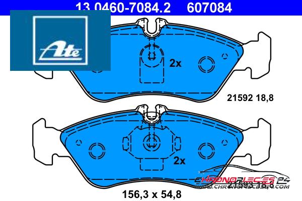 Achat de ATE 13.0460-7084.2 Kit de plaquettes de frein, frein à disque pas chères