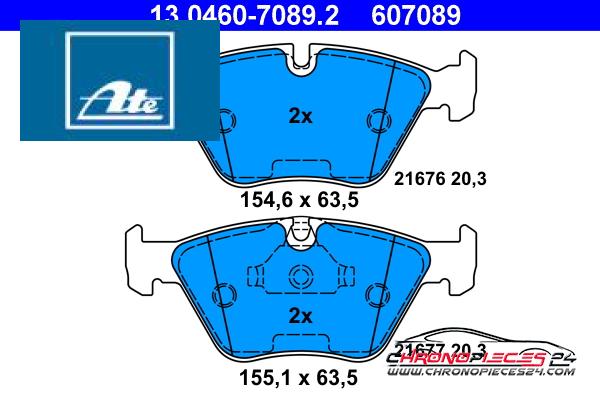 Achat de ATE 13.0460-7089.2 Kit de plaquettes de frein, frein à disque pas chères