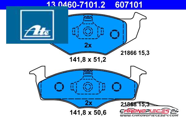 Achat de ATE 13.0460-7101.2 Kit de plaquettes de frein, frein à disque pas chères