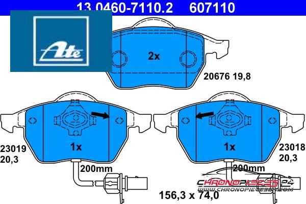 Achat de ATE 13.0460-7110.2 Kit de plaquettes de frein, frein à disque pas chères