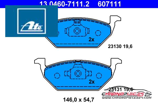 Achat de ATE 13.0460-7111.2 Kit de plaquettes de frein, frein à disque pas chères