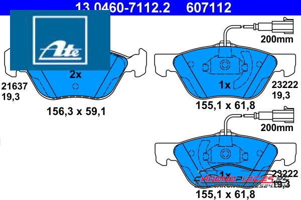 Achat de ATE 13.0460-7112.2 Kit de plaquettes de frein, frein à disque pas chères