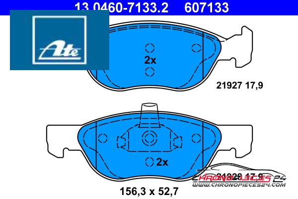 Achat de ATE 13.0460-7133.2 Kit de plaquettes de frein, frein à disque pas chères