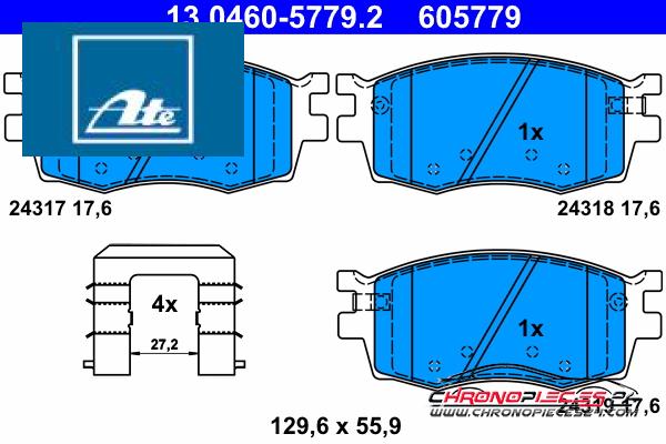 Achat de ATE 13.0460-5779.2 Kit de plaquettes de frein, frein à disque pas chères