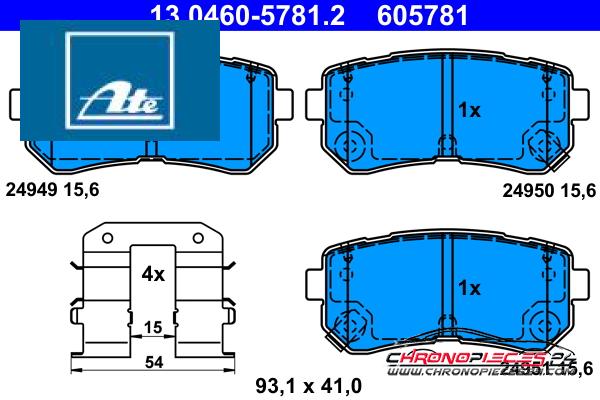 Achat de ATE 13.0460-5781.2 Kit de plaquettes de frein, frein à disque pas chères