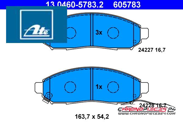 Achat de ATE 13.0460-5783.2 Kit de plaquettes de frein, frein à disque pas chères