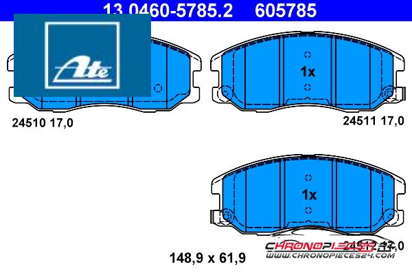 Achat de ATE 13.0460-5785.2 Kit de plaquettes de frein, frein à disque pas chères