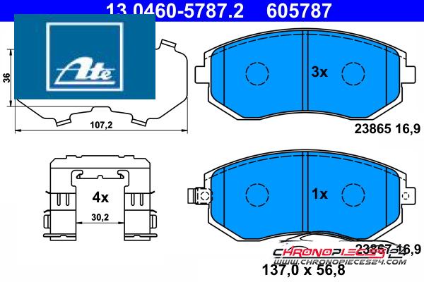 Achat de ATE 13.0460-5787.2 Kit de plaquettes de frein, frein à disque pas chères