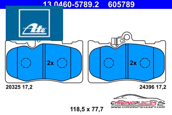 Achat de ATE 13.0460-5789.2 Kit de plaquettes de frein, frein à disque pas chères