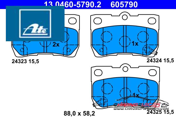 Achat de ATE 13.0460-5790.2 Kit de plaquettes de frein, frein à disque pas chères