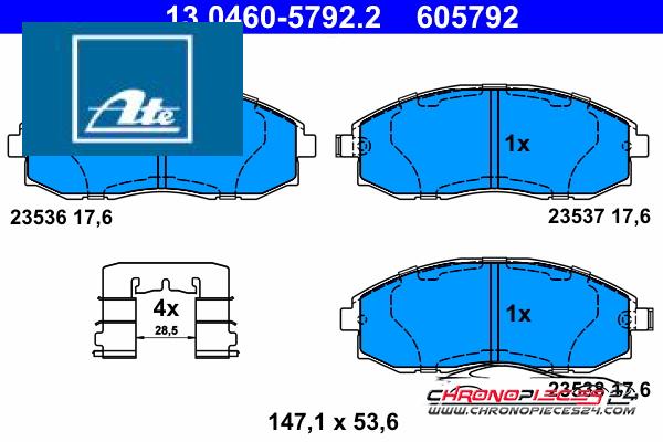 Achat de ATE 13.0460-5792.2 Kit de plaquettes de frein, frein à disque pas chères