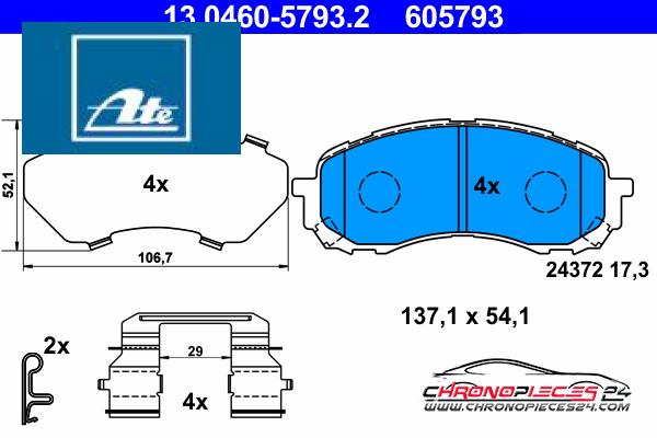 Achat de ATE 13.0460-5793.2 Kit de plaquettes de frein, frein à disque pas chères