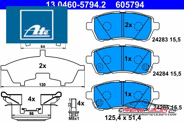 Achat de ATE 13.0460-5794.2 Kit de plaquettes de frein, frein à disque pas chères