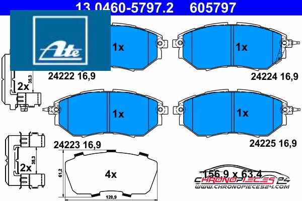 Achat de ATE 13.0460-5797.2 Kit de plaquettes de frein, frein à disque pas chères